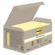 Haftnotizen Post-it Recycling Notes Mini Tower 127x76mm gelb Papier 3M 655-1B (PACK=6x 100 BLATT) Produktbild