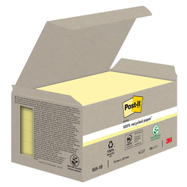 Haftnotizen Post-it Recycling Notes Mini Tower 127x76mm gelb Papier 3M 655-1B (PACK=6x 100 BLATT) Produktbild