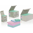 Haftnotizen Post-it Recycling Notes Tower 76x76mm mint, hellblau, rosa, pink Papier 3M 654-1GB (ST=6x 100 BLATT) Produktbild Additional View 1 S
