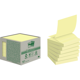 Haftnotizen Post-it Recycling Z-Notes Mini Tower 76x76mm gelb Papier 3M R3301B (PACK=6x 100 STÜCK) Produktbild
