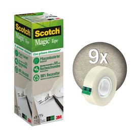 Klebeband Scotch Magic a greener choice 19mm x 33m unsichtbar matt ökologisch 3M 90019339 (PACK=9 ROLLEN) Produktbild