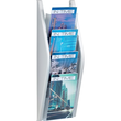 Wand-Prospekthalter A5 220x80x540mm 4 Fächer silber Helit H6270200 Produktbild Additional View 1 S