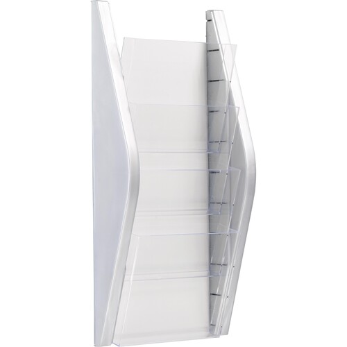 Wand-Prospekthalter A4 280x80x540mm 4 Fächer silber Helit H6270100 Produktbild