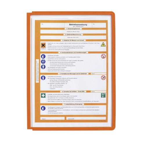 Sichttafeln SHERPA A4 für Tafelträger orange Durable 5606-09 (PACK=5 STÜCK) Produktbild Additional View 1 L