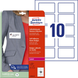 Namens-Etiketten Laser+Kopier 80x50mm auf A4 Bögen weiß Acetatseide Zweckform L4785-20 (PACK=200 STÜCK) Produktbild
