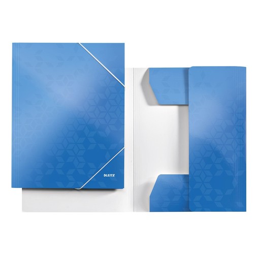 Eckspanner WOW A4 für 250Blatt blau metallic PP-laminierter Karton Leitz 3982-00-36 Produktbild Front View L