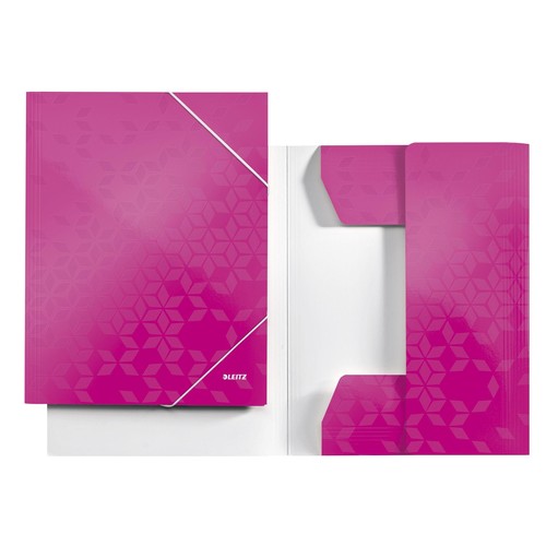 Eckspanner WOW A4 für 250Blatt pink metallic PP-laminierter Karton Leitz 3982-00-23 Produktbild Front View L