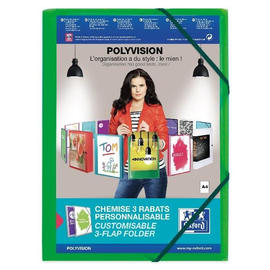 Eckspanner Oxford polyvision für 300Blatt mit 3 Klappen limone PP 100201155 Produktbild