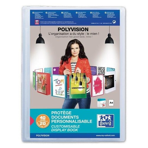 Sichtbuch Oxford polyvision A4 mit 20Hüllen farblos PP 100206088