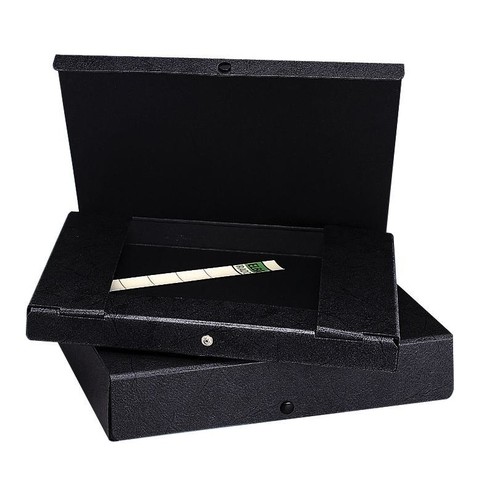 Dokumentenmappe mit Druckknopf A4 15mm schwarz Hartpappe Elba 400000992 Produktbild Additional View 1 L