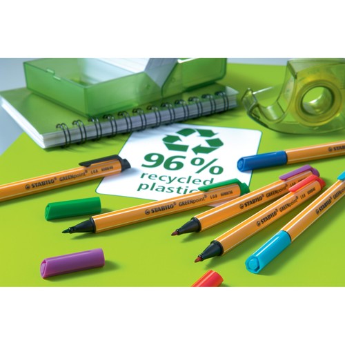 Fasermaler Greenpoint 6088 0,8mm Rundspitze rot Stabilo 6088/40 Produktbild Additional View 4 L