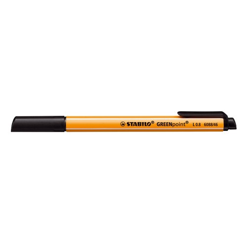 Fasermaler Greenpoint 6088 0,8mm Rundspitze schwarz Stabilo 6088/46 Produktbild Additional View 1 L