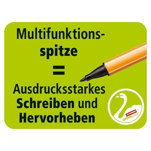 Fasermaler Greenpoint 6088 0,8mm Rundspitze schwarz Stabilo 6088/46 Produktbild Additional View 8 L