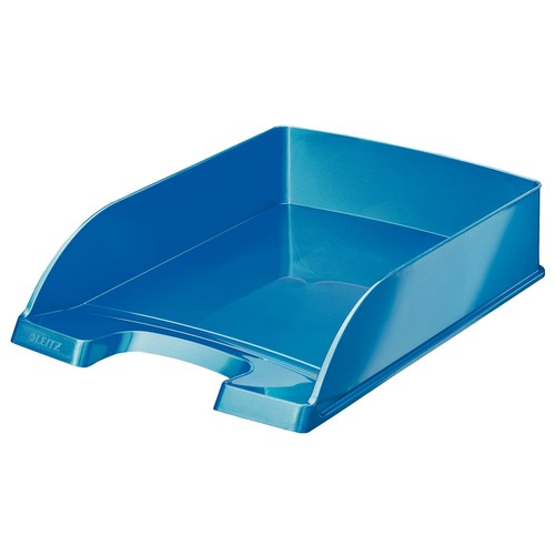 Briefkorb WOW für A4 242x63x340mm blau metallic Kunststoff Leitz 5226-30-36 Produktbild Front View L