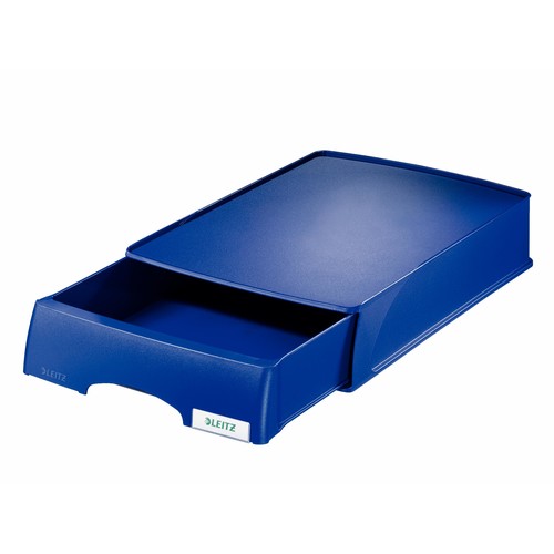 Briefkorb-Schublade Plus für A4 234x53x325mm blau Kunststoff Leitz 5210-00-35 Produktbild Front View L