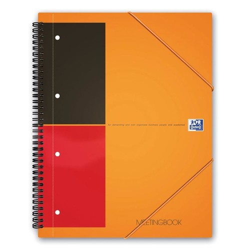 Meetingbook Oxford International A5+ liniert 10fach Lochung Doppelspirale 80Blatt 80g Optik Paper weiß 100103453 Produktbild Additional View 1 L