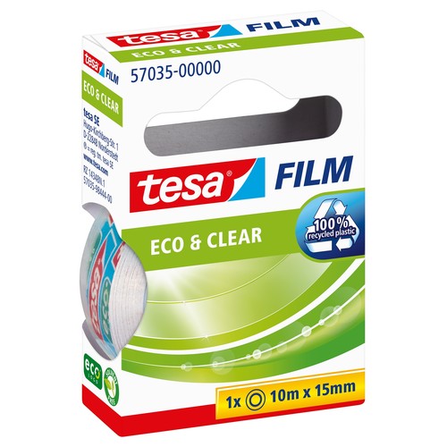 Klebefilm Eco & Clear 15mm x 10m transparent klar Tesa 57035-00000-00 (RLL=10 METER) Produktbild Additional View 1 L