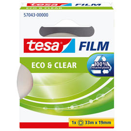 Klebefilm Eco & Clear 19mm x 33m transparent klar Tesa 57043-00000-00 (RLL=33 METER) Produktbild