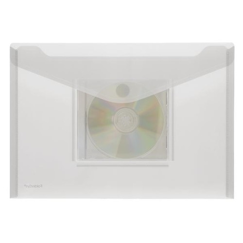Dokumententasche A4 mit Klettverschluss und CD-Fach farblos PP FolderSys 40131-04 (PACK=10 STÜCK) Produktbild Front View L