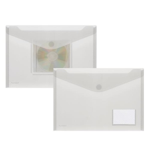 Dokumententasche A4 mit Klettverschluss Visitenkartentasche farblos PP FolderSys 40132-04 (PACK=10 STÜCK) Produktbild Additional View 1 L