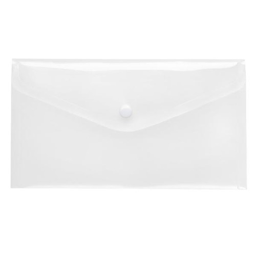Dokumententasche DIN lang mit Druckknopf farblos PP FolderSys 40913-00 (PACK=10 STÜCK) Produktbild Front View L