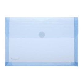 Dokumententasche A5 mit Klettverschluss und Dehnfalte bis 30mm blau-transparent PP FolderSys 40114-44 (PACK=10 STÜCK) Produktbild