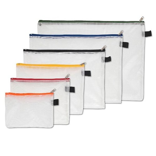 Reißverschlusstasche je 1 Stück B4/A4/B5/A5/B6/A6 sortiert faserverstärktes PVC Foldersys 40400-94 (PACK=6 STÜCK) Produktbild Front View L