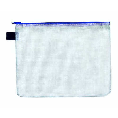 Reißverschlusstasche A4 blau faserverstärktes PVC Foldersys 40402-40 (PACK=10 STÜCK) Produktbild