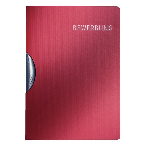 Bewerbungsmappe Elegant mit Kunststoff-Clip 220x312mm für 20Blatt bordeaux Karton Leitz 3973-00-28 Produktbild Front View L