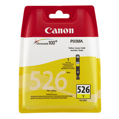 Tintenpatrone CLI-526Y für Canon Pixma IP4850/MG5150 9ml yellow Canon 4543b001 Produktbild Front View L