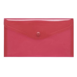Dokumententasche DIN lang mit Druckknopf rot-transparent PP FolderSys 40913-84 (PACK=10 STÜCK) Produktbild