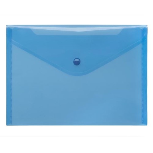 Dokumententasche A5 mit Druckknopf blau-transparent PP FolderSys 40912-44 (PACK=10 STÜCK) Produktbild Front View L