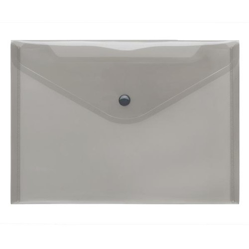 Dokumententasche A5 mit Druckknopf rauch-transparent PP FolderSys 40912-24 (PACK=10 STÜCK) Produktbild Front View L