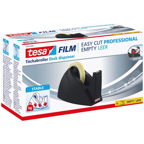 Tischabroller Easy Cut leer füllbar bis 25mm x 66m schwarz Tesa 57422-00001-01 Produktbild Additional View 1 L