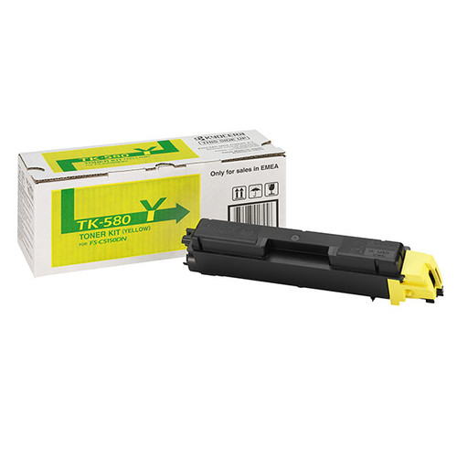 Toner TK-580Y für FS-C5150DN/ECOSYS P6021cdn 2800Seiten yellow Kyocera 1T02KTANL0 Produktbild Front View L