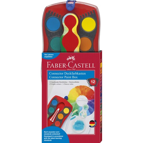 Malkasten Connector 12 Farben rot Faber Castell 125030 Produktbild