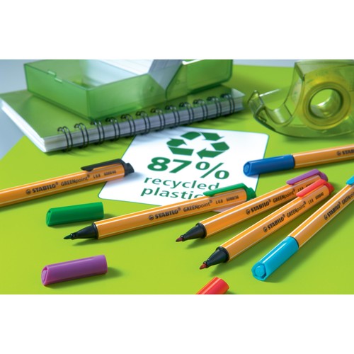 Fasermaler Greenpoint 6088 Etui 0,8mm Rundspitze sortiert Stabilo 6088/6 (PACK=6 STÜCK) Produktbild Additional View 3 L