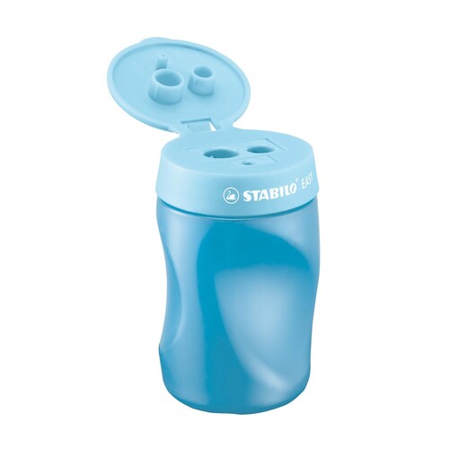 Doppelspitzer mit Behälter EASYsharpener rund hoch blau für Linkshänder Stabilo 4501/2 Produktbild