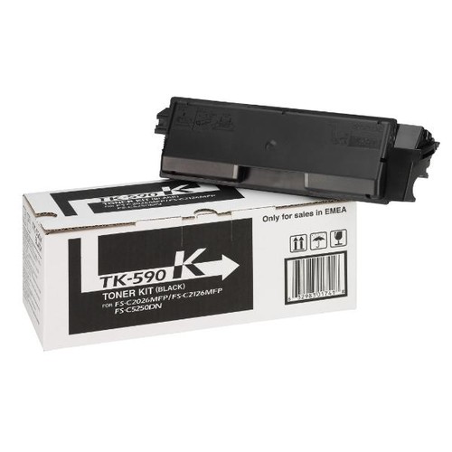 Toner TK-590K für FS-C2026/2126/2526MFP 7000Seiten schwarz Kyocera 1T02KV0NL0 Produktbild Front View L