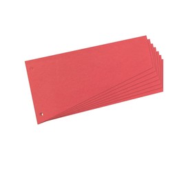 Trennstreifen TRAPEZ gelocht 120x230mm rot recycling Karton Herlitz 10837565 (PACK=100 STÜCK) Produktbild