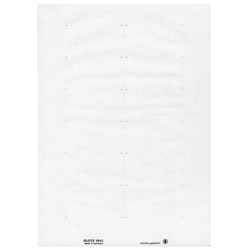 Blanko-Schildchen Inket+Laser+Kopier Orgacolor 73x40mm weiß Leitz 6643-00-01 (PACK=350 STÜCK) Produktbild Front View L