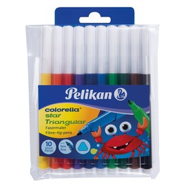 Fasermaler Colorella Triangular C303/10 Etui 1mm sortiert Pelikan 300011634 (ETUI=10 STÜCK) Produktbild