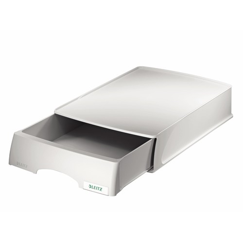 Briefkorb-Schublade Plus für A4 234x53x325mm grau kunststoff Leitz 5210-00-85 Produktbild Front View L