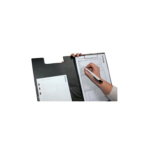 Klemmbrett mit Deckel A4 mit Tasche schwarz Karton mit Folienüberzug Maul 23392-90 Produktbild Additional View 1 L
