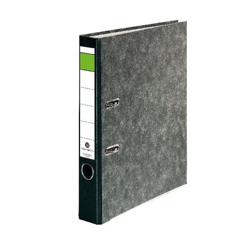 Ordner -grüner Balken- A4 50mm schwarz Pappe BestStandard Produktbild Front View L