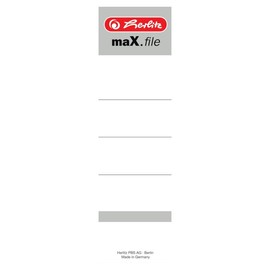 Rückenschilder für Handbeschriftung 54x190mm kurz breit weiß zum Stecken Herlitz 9743105 (PACK=10 STÜCK) Produktbild