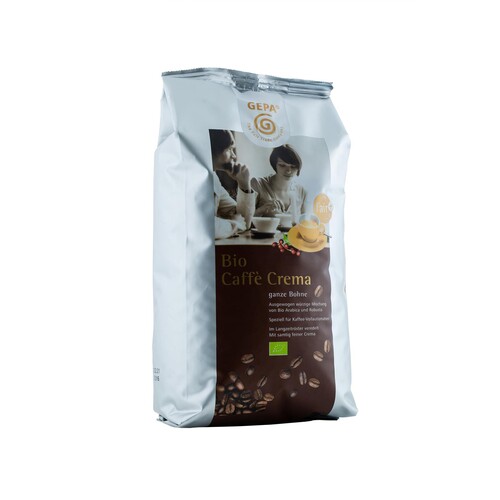 Kaffee Bio Caffé Crema ganze Bohnen GEPA 8900925 (PACK=1 KILOGRAMM) Produktbild Additional View 1 L