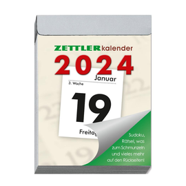 Tagesabreißkalender 2024 hoch 5,5x7cm 1Tag/1Seite weiß Zettler 302-0000 Produktbild