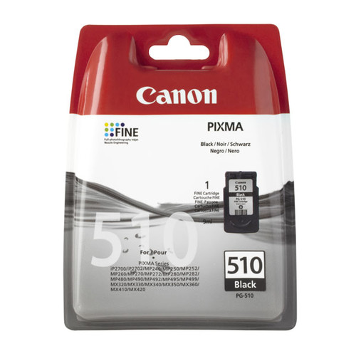 Druckkopfpatrone PG-510 für Pixma IP2700 9ml schwarz pigmentiert Canon 2970B001 Produktbild Front View L