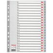 Register A4 225x297mm Zahlen 1-20 grau Plastik Esselte 100107 Produktbild